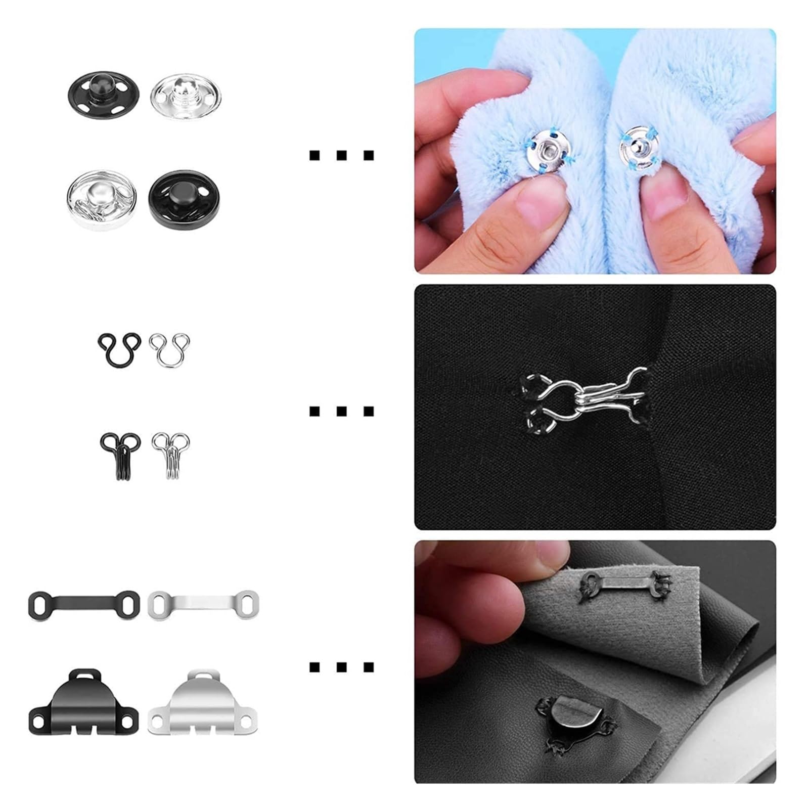 100 Uds. Broches de costura, herramientas de fijación de ropa con botones de presión de Metal, sujetadores, tachuelas de presión for falda, vestido, sujetador, costura DIY
