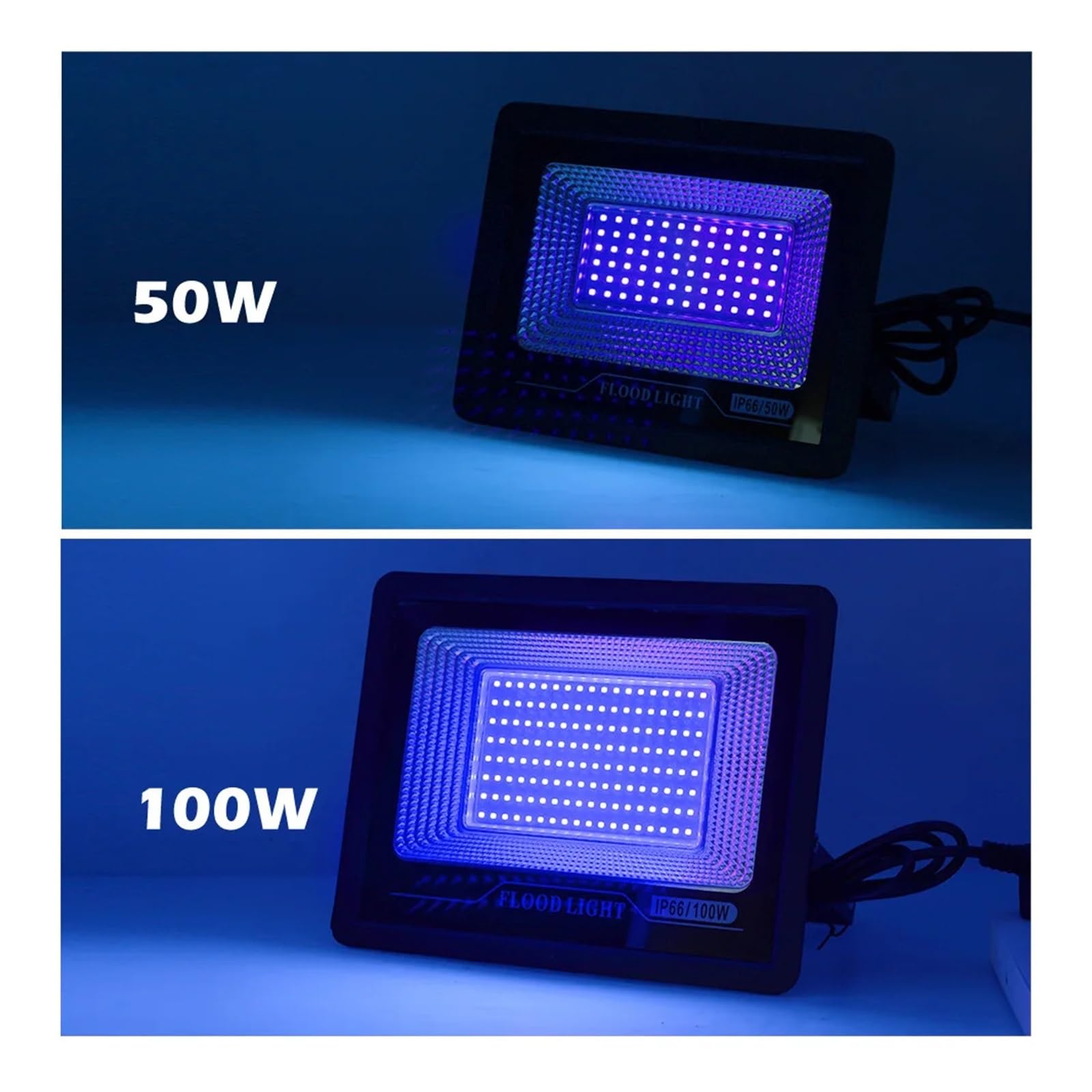 Naświetlacz LED, Reflektor LED UV 50W 100W Impreza Z Okazji Halloween Reflektory Halonowe 395nm 400nm IP66 Wodoodporna Fluorescencyjna Lampa Sceniczna Ultrafioletowa(100W)
