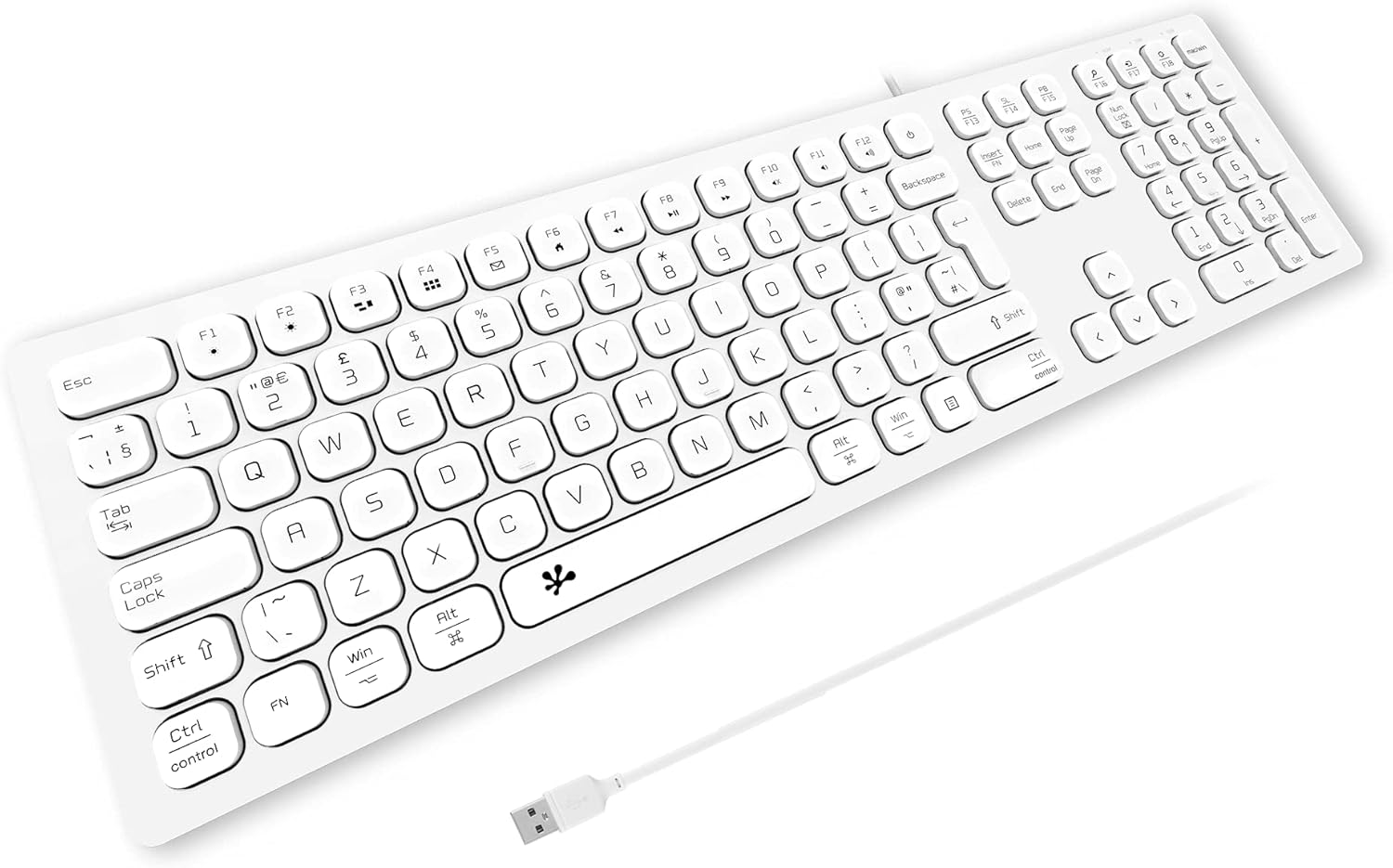 BNDIT Slim USB Wired Keyboard UK Layout Soft Touch and Quiet Key
