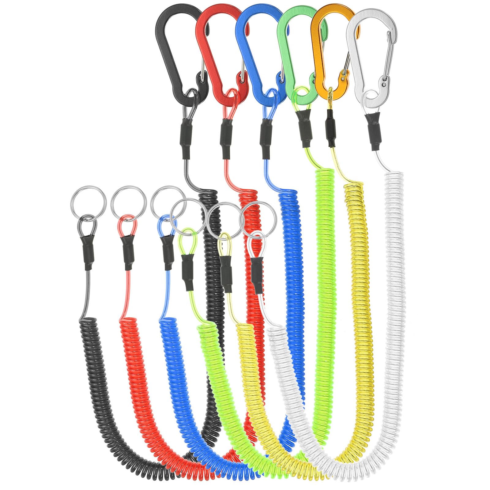 PATIKIL 6pcs Retractable Spring Coil Straps