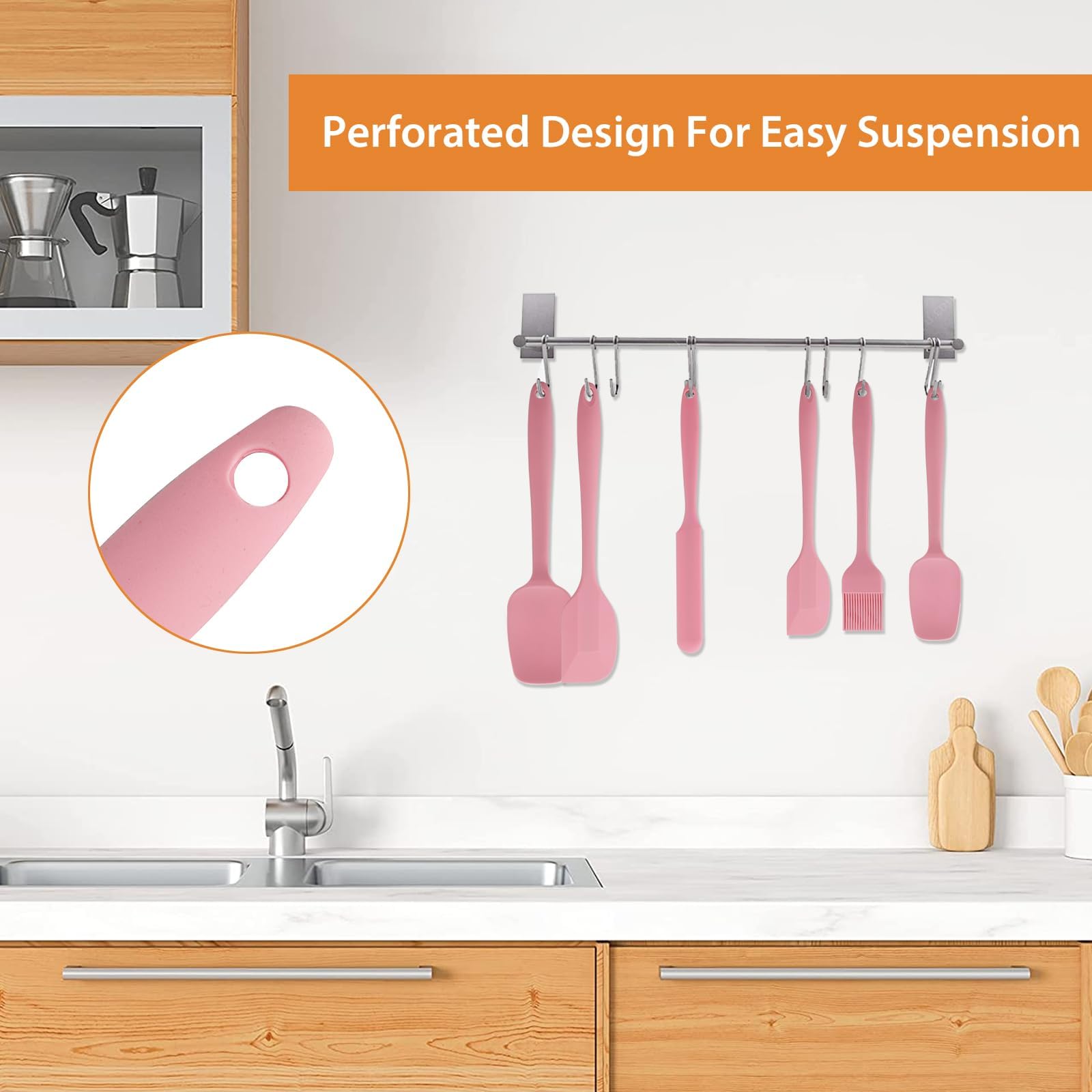 Set 6 Spatole In Silicone Per Cucina - Resistente Al Calore, Per Cuocere E Mescolare - Foto 13