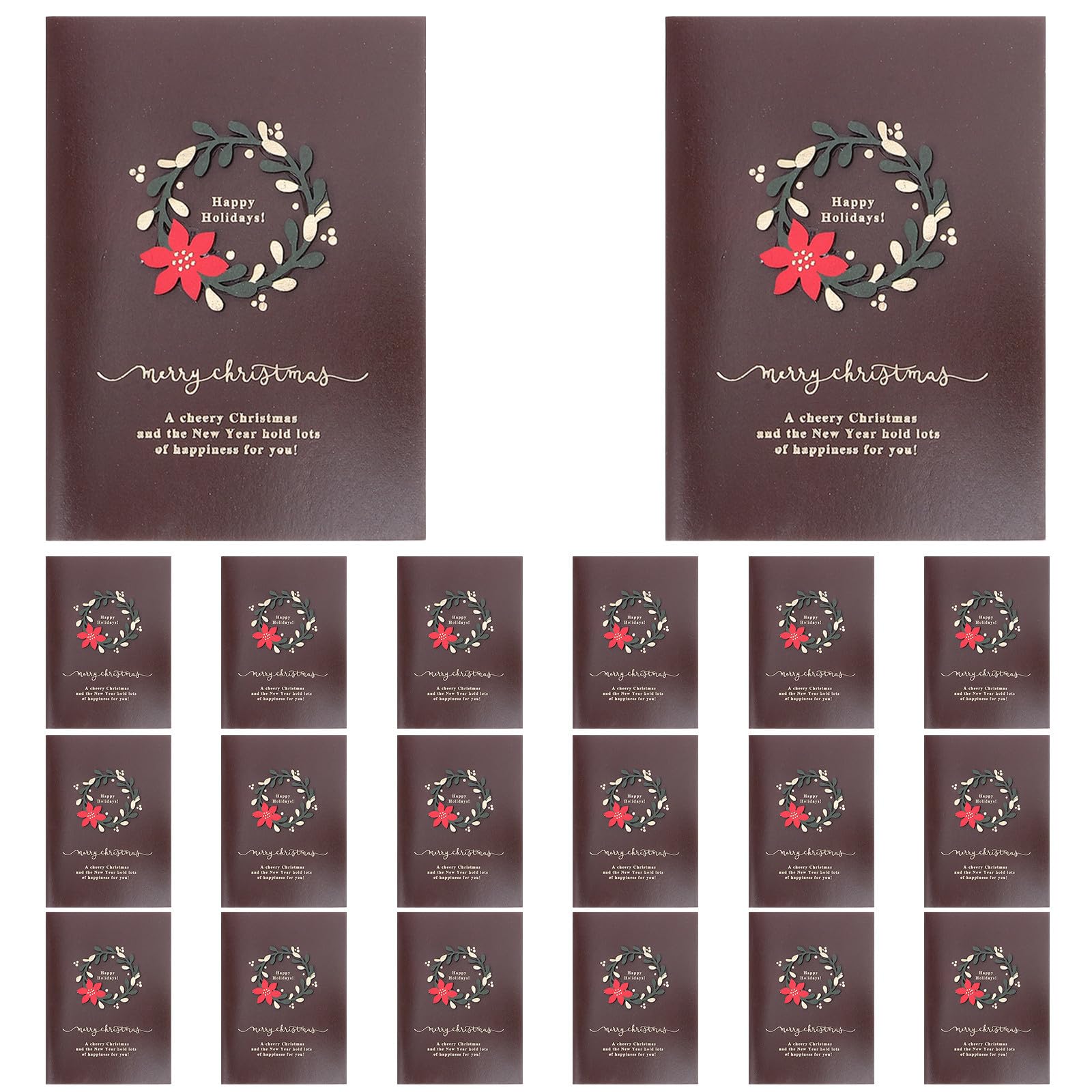 SHINEOFI 60 Sets Vintage Weihnachtskarte aus Papier mit Umschlägen für