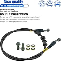 Vista 6 de Manguera de aceite hidráulico para motocicleta Fewfuss - Línea de aceite 28 28 grados M10 de acero trenzado para freno y embrague para moto