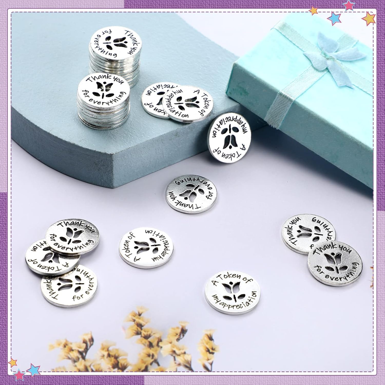 Zhehao 100 Pcs Token of Appreciation Coins 0.79 Inch Diameter Kindness Coins Thank You Appreciation Gifts Incentives Metal Coins Bulk for Coworkers Student Awards Kids Behavior School Supplies : Office Products