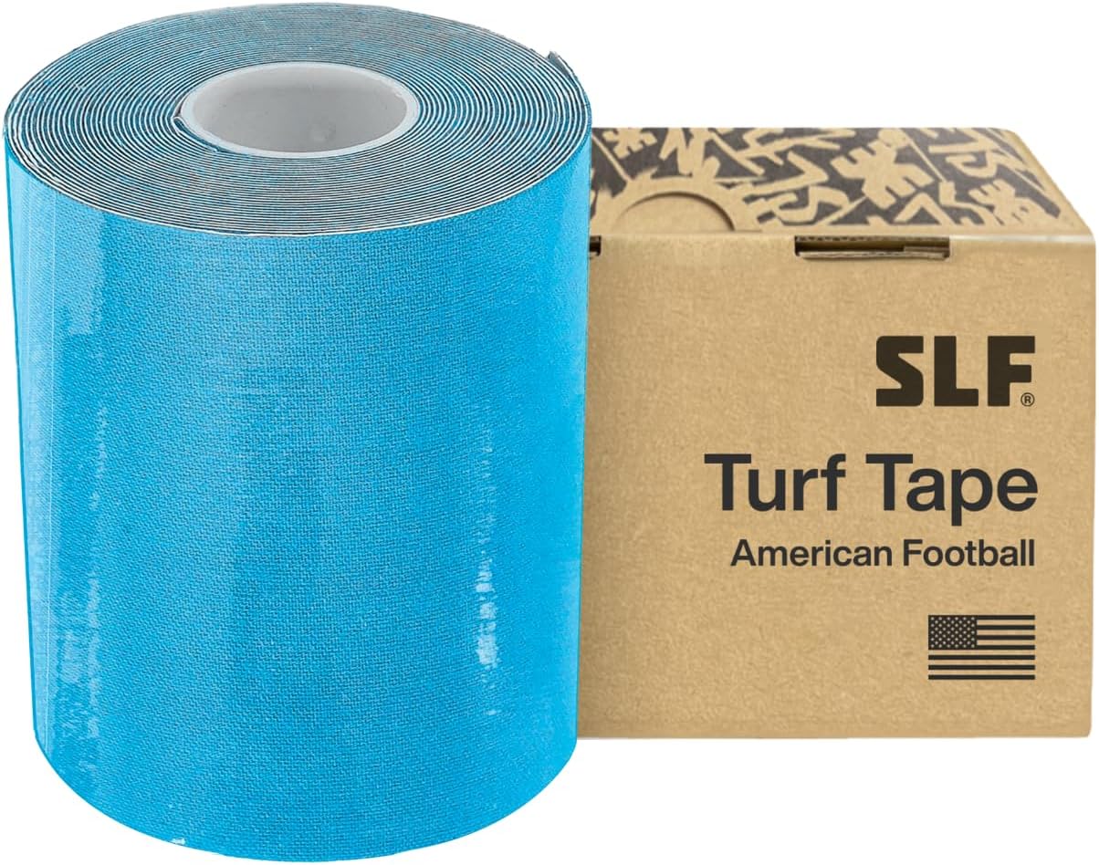 SLEEFS Sky Blue Turf Tape Football - Extra Wide Waterproof Sports Athletic Tape - Flexible Breathable Ultra Sticky for Arms, Wrists, Ankles, Injuries - Lacrosse, Soccer, Baseball, Basketball