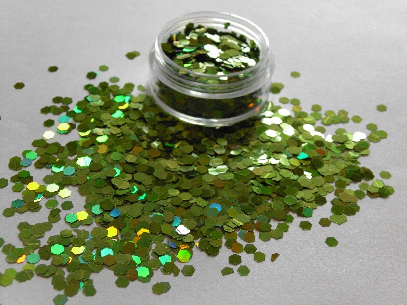 EliteKoopers 3MM Apple Green Holographic Glitter Cosmetic Chunky Nail Art Eye Festival Body Decorative Art & Craft Supply (10g)