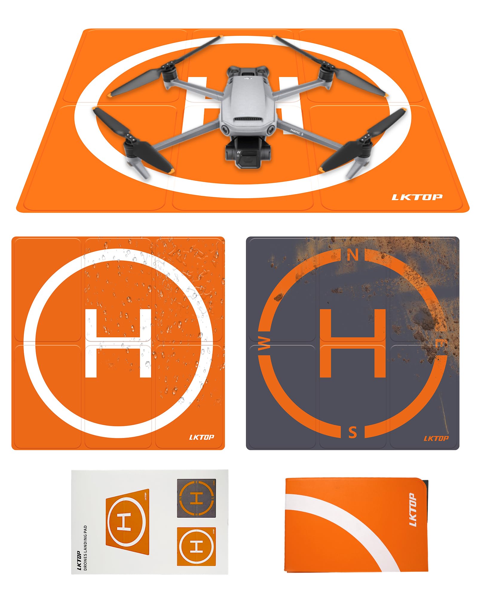 Drone Landing Pad Weighted Foldable for DJI/Specta Drone, Double-Sided Waterproof Helipad Landing Mat, Compatibility: DJI/Specta Mavic/Air/Mini/Avata/FPV Series Accessories (20 inch/50 cm)