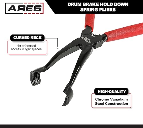 Miniatura 2 de ARES 18022 - Alicates de resorte de retención de freno de tambor - Diseño de cabeza integral de alta resistencia - Cuello curvado para un fácil