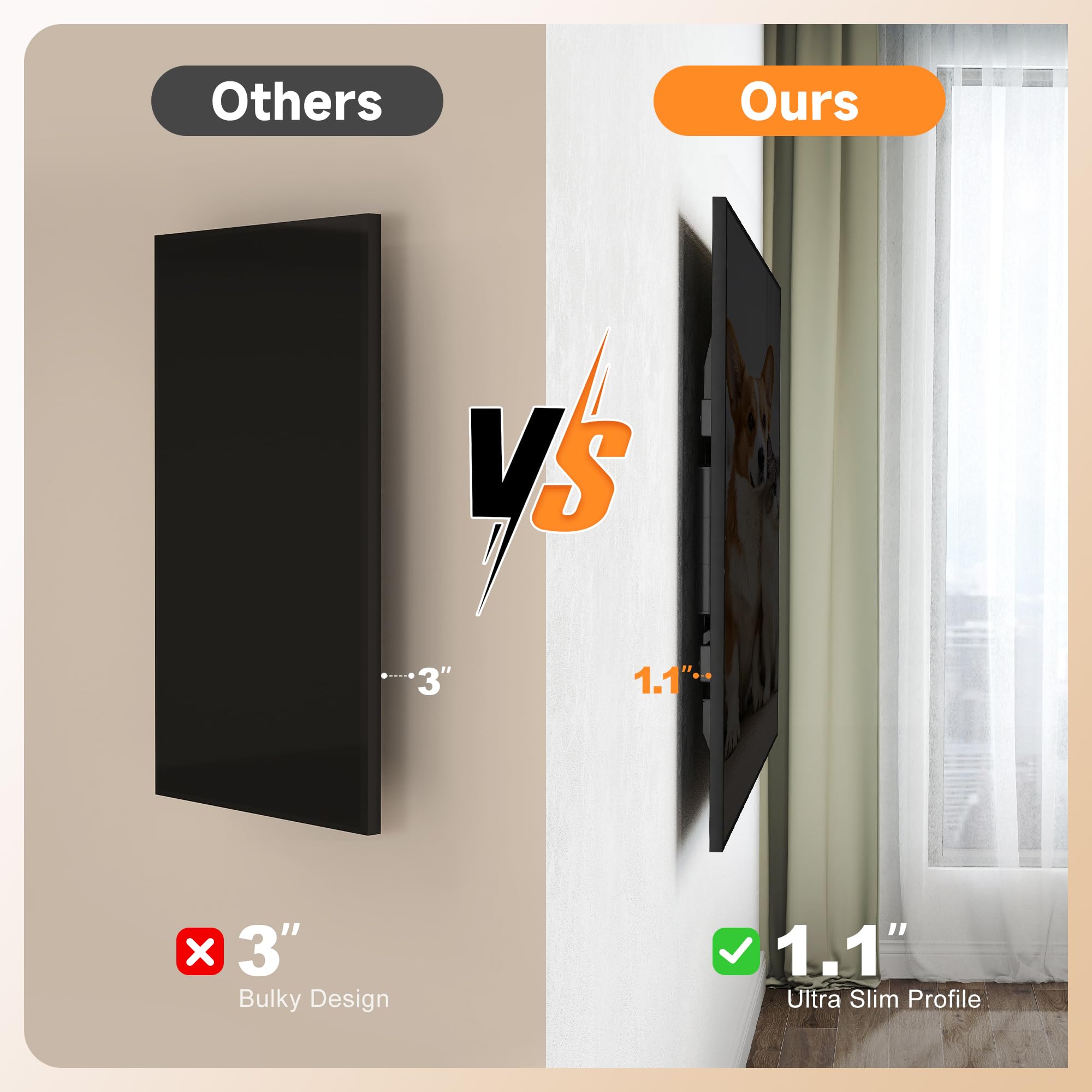 XINLEI MAUS02LITE MAUS02LITE - Supporto da parete per TV da 32-65 pollici, orientabile e inclinabile, con 6 bracci articolati, VESA max 400 x 400 mm, capacità massima 40 kg, compatibile con montanti
