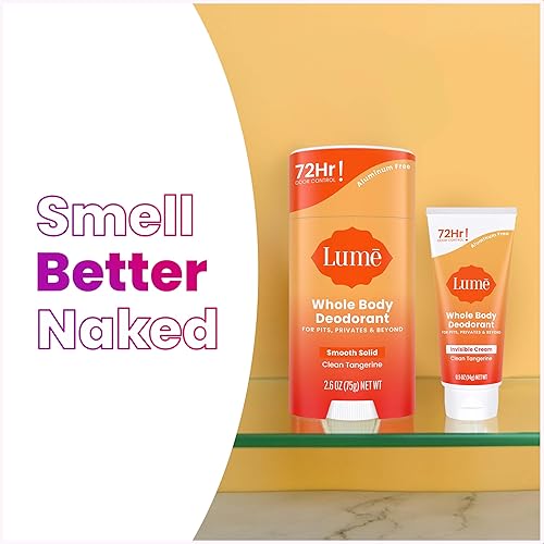 Miniatura 6 de Lume Desodorante para todo el cuerpo, tubo de crema invisible mini y barra sólida, control de olores de 72 horas, sin aluminio, sin bicarbonato de