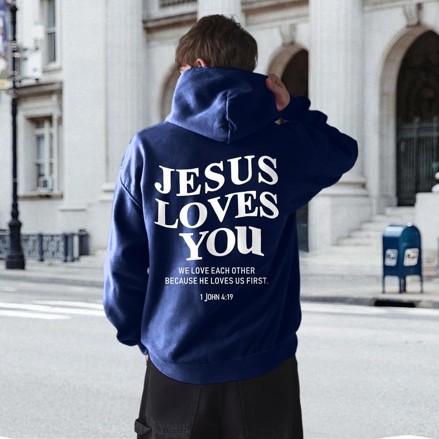 Christian Jesus Loves You Hoodies for Teen Religious Faith Sweatshirts Bible Verse Graphic Youth Thin Hoodies - Image 3