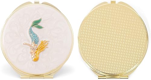 Miniatura 3 de Cottage Garden Pintado a mano esmalte de metal dorado ornamental vintage tapa con bisagras personal de 3 pulgadas maquillaje belleza espejo de viaje