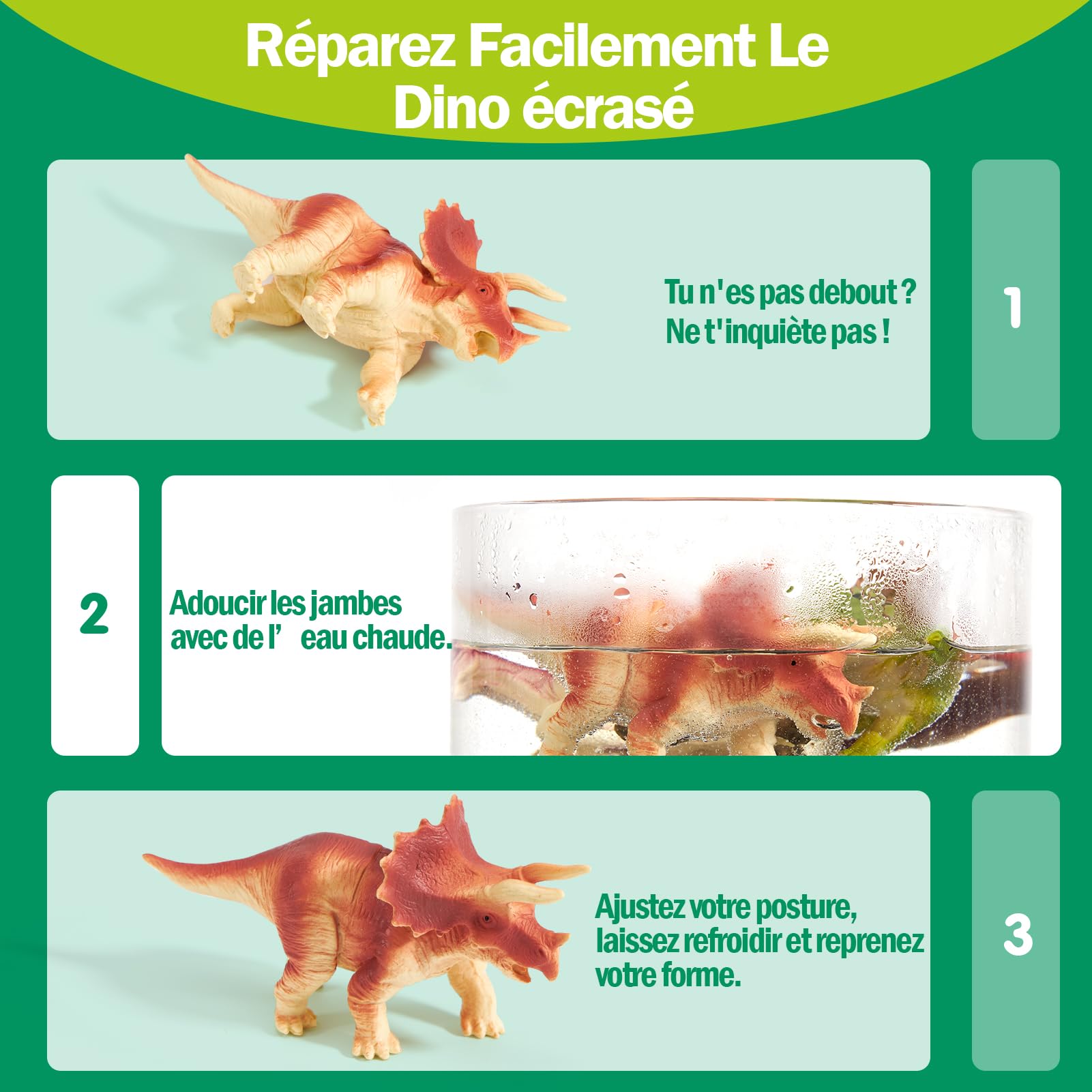 COCO&Friends Dinosaures Jouet pour Enfants 3 - 7 Ans, Sac à Dos Portable avec Tapis de Jeu 3D Pliant, Cadeau pour Enfants Garçons Filles