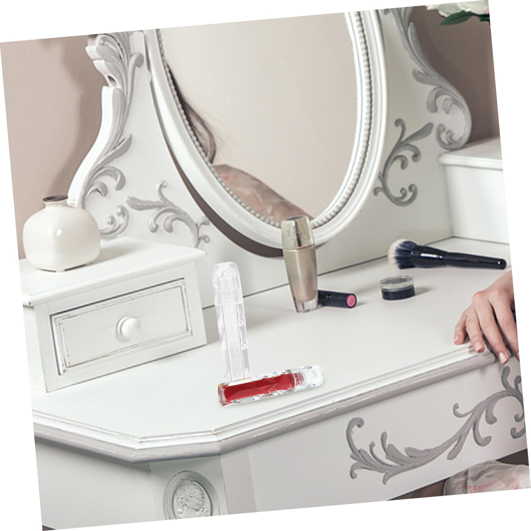 3 Series Labial Transparentes De Recipientes Vacíos Rellenables Para Labial De Gloss 6 Piezas X 3