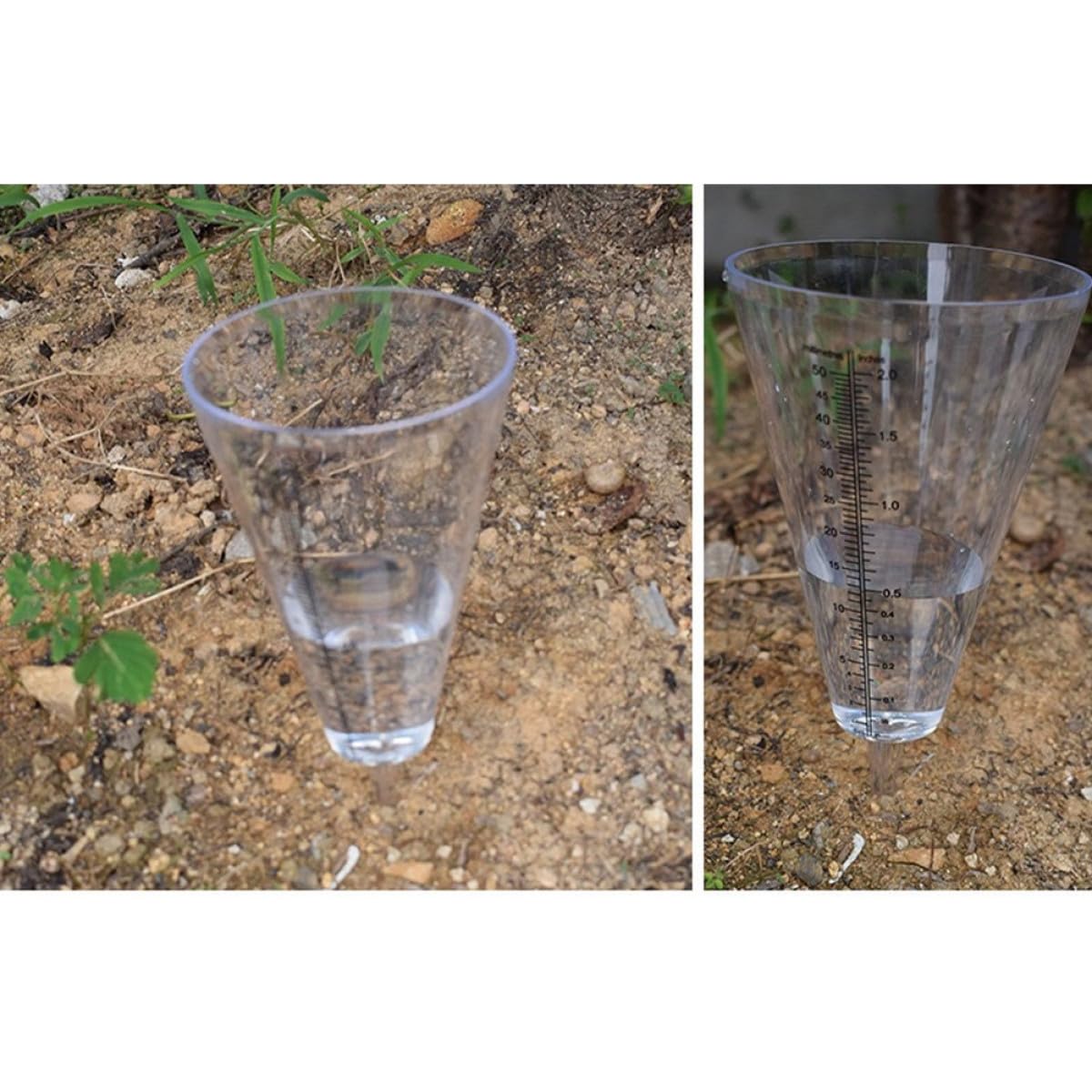 3 Stück Regenmesser Mit Klarer Skala Kegelförmiger Regenmessbecher Transparent Mit Erdspieß Für Garten Und Outdoor Wetterbeständig Kunststoff