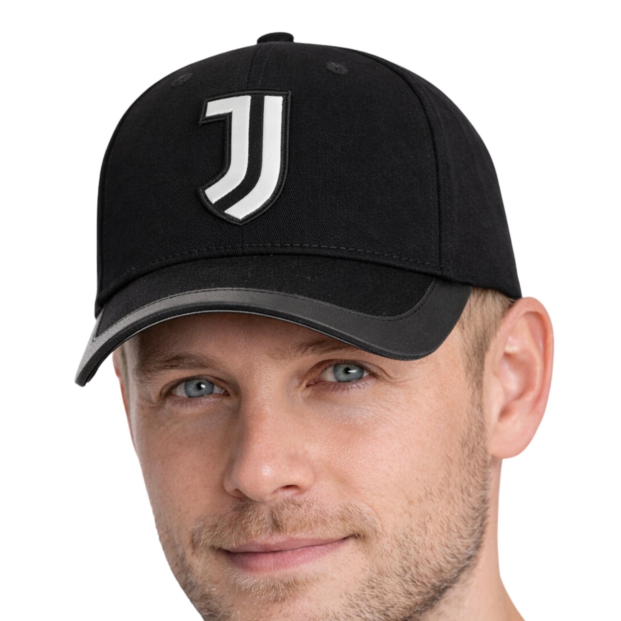 JUVENTUS Cappello Ufficiale Baseball Nero con Logo JJ Bianco- Berretto Regolabile - 100% Cotone - 2024022 - 2