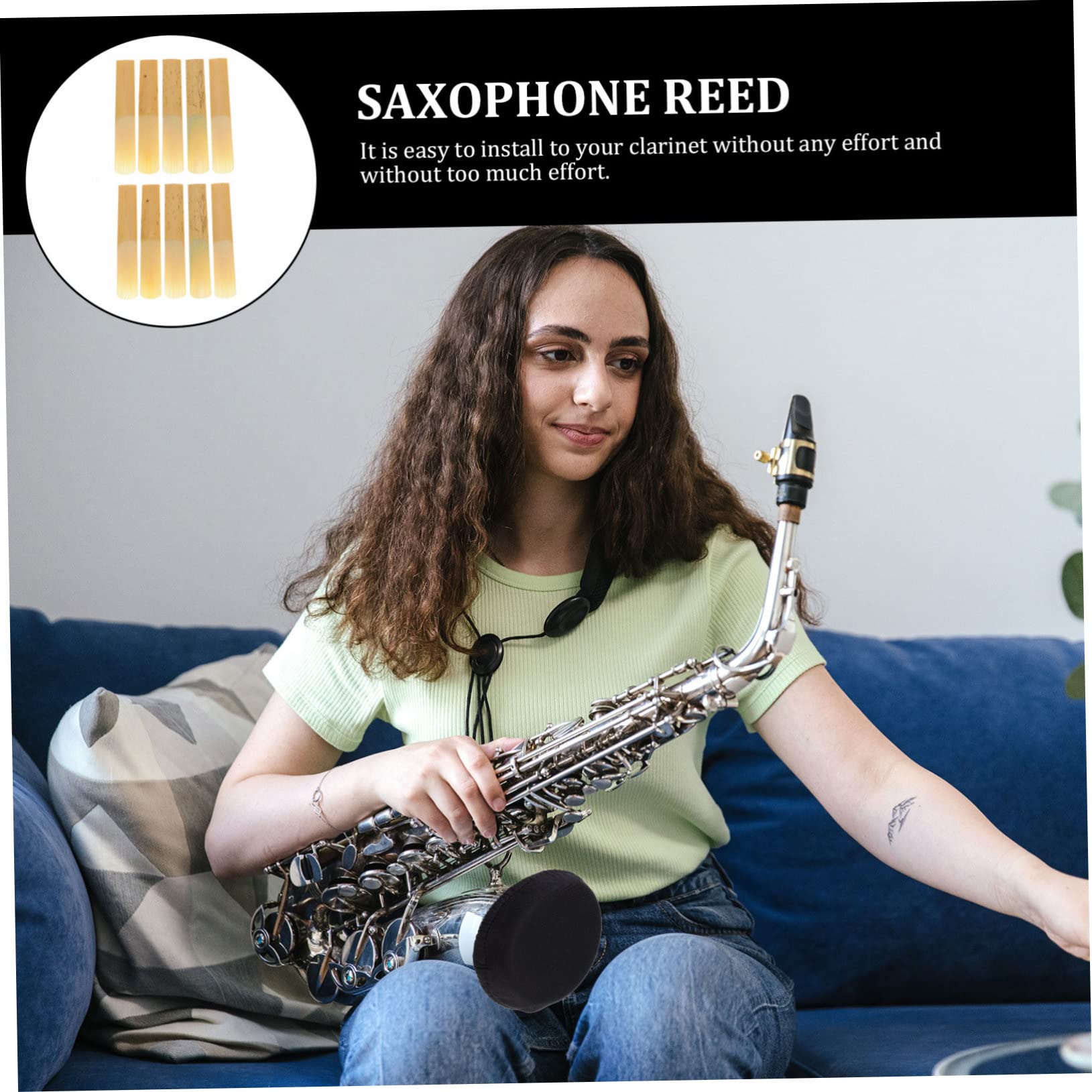 VICASKY 40piezas Cañas De Clarinet Para Principiantes y Profesionales Accesorios De Reemplazo De Calidad Portátiles y Duraderos