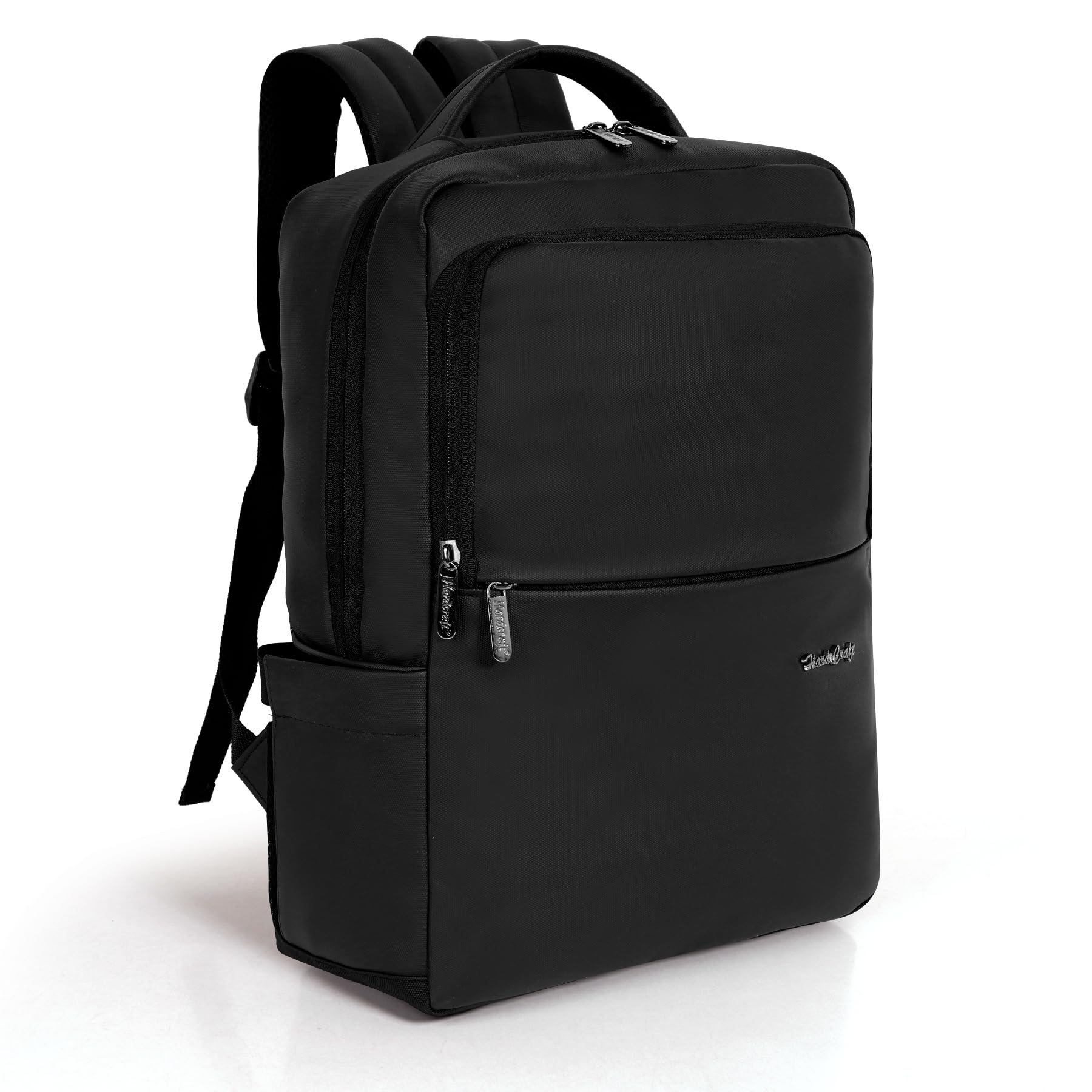 hard craft Vegan Leather Stylish 15.6 Inch Laptop Backpack Water Resistant Casual Backpack Daypack Travel Backpack College With Organizer Pocket for Office College Use Bag For Men Women-picture-32
