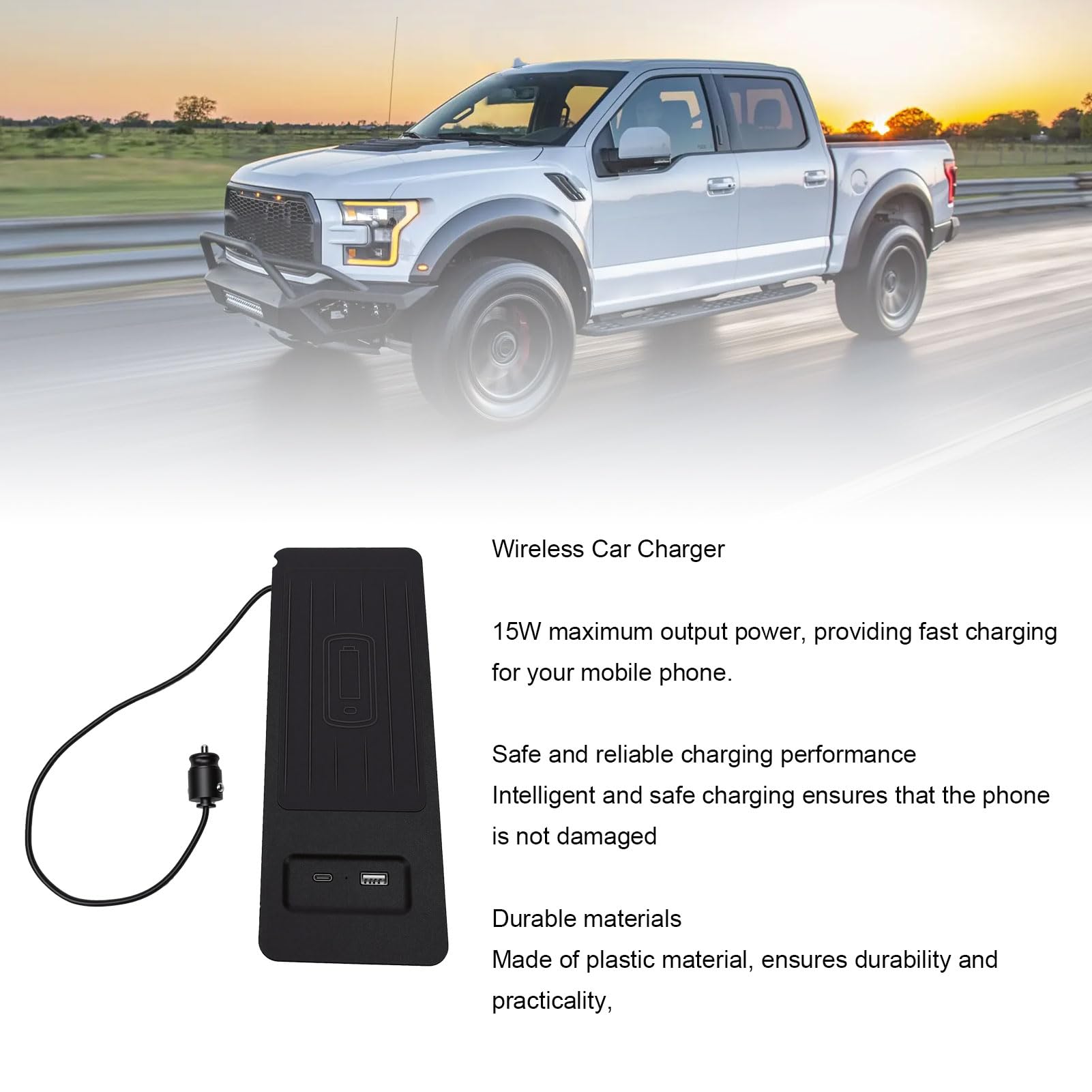 Chargeur de Voiture sans Fil, Remplacement du Chargeur Rapide 15W pour 2020, Compatible avec Les Téléphones et, Installation Rapide