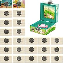 Kenning 24 Pack Small Wooden Box 2.7 x 2.7 x 1.6 Inch Natural Pine Wood Container Unfinished Treasure Chest Mini Wooden Jewelry Box Unpainted Small Treasure Chest with Lids for DIY Crafts