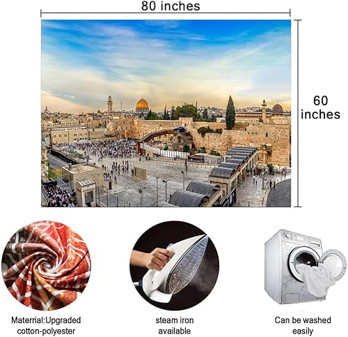 Miniatura 2 de BULOR Tapiz de pared occidental, Jerusalén Ciudad de Israel, para decoración, decoración de eventos judíos para dormitorio, sala de estar,