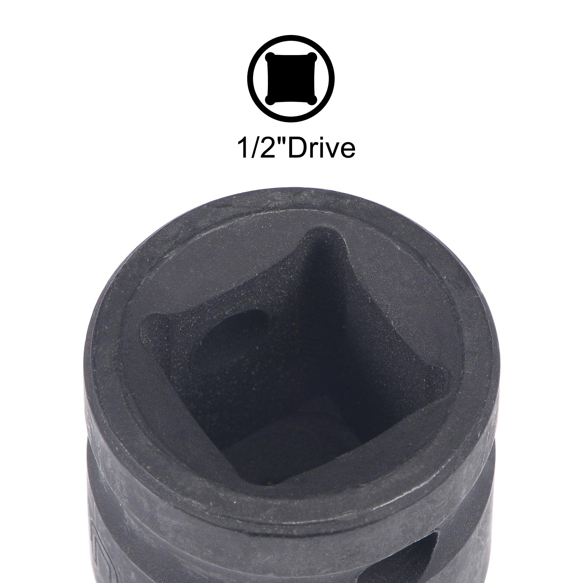 Sourcing Map Stecknuss 17 Mm Tief, 1/2 Zoll Antrieb – 20 Cm Lang, Aus CR-V Stahl Für Schlagschrauber