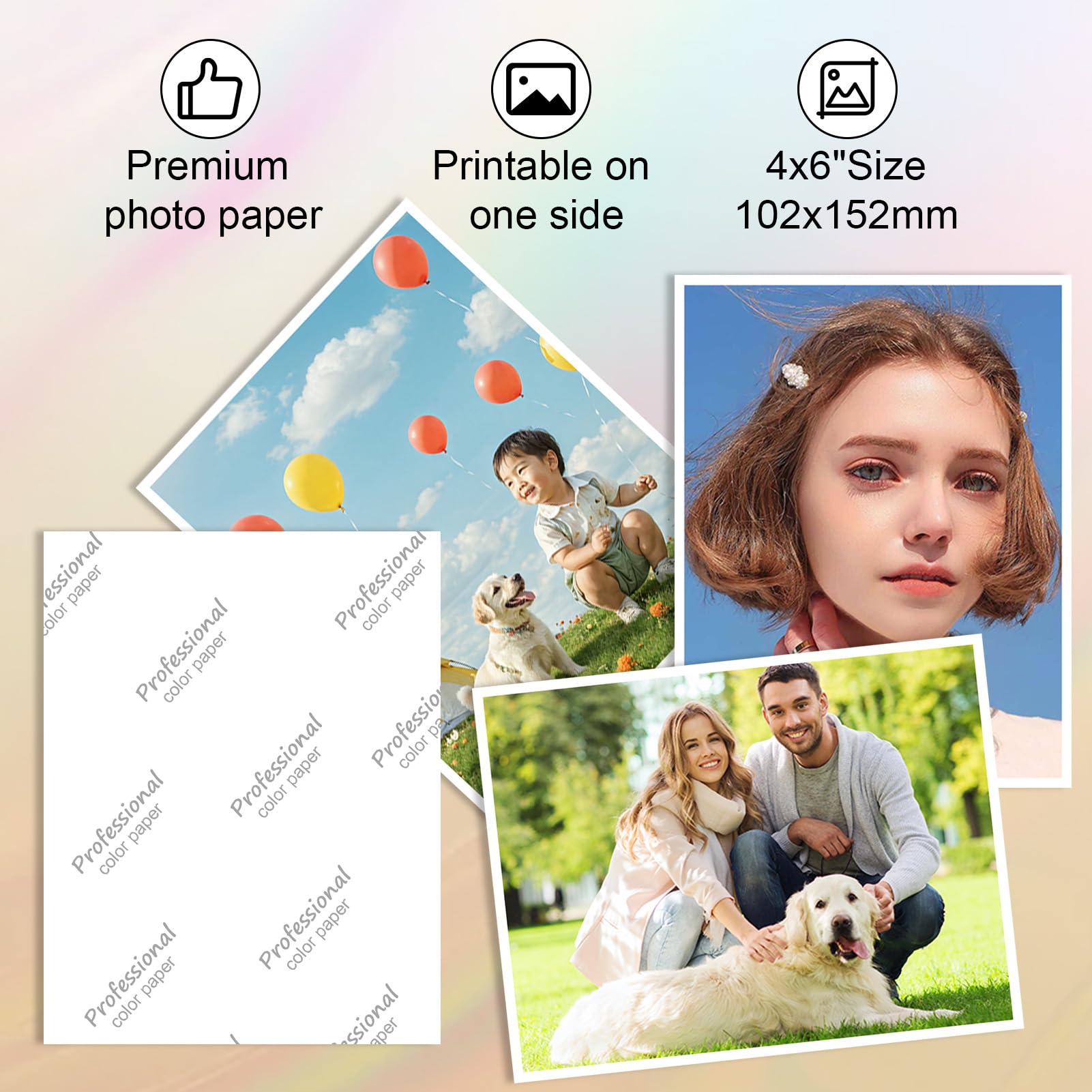 100 Sheets 4x6 Photo Paper 200gsm A6 Glossy Paper 10 x 15 cm Picture Printer Photographic Paper with High Glossy Waterproof Printing Coated for HP Canon Epson Inkjet Printers - Image 4