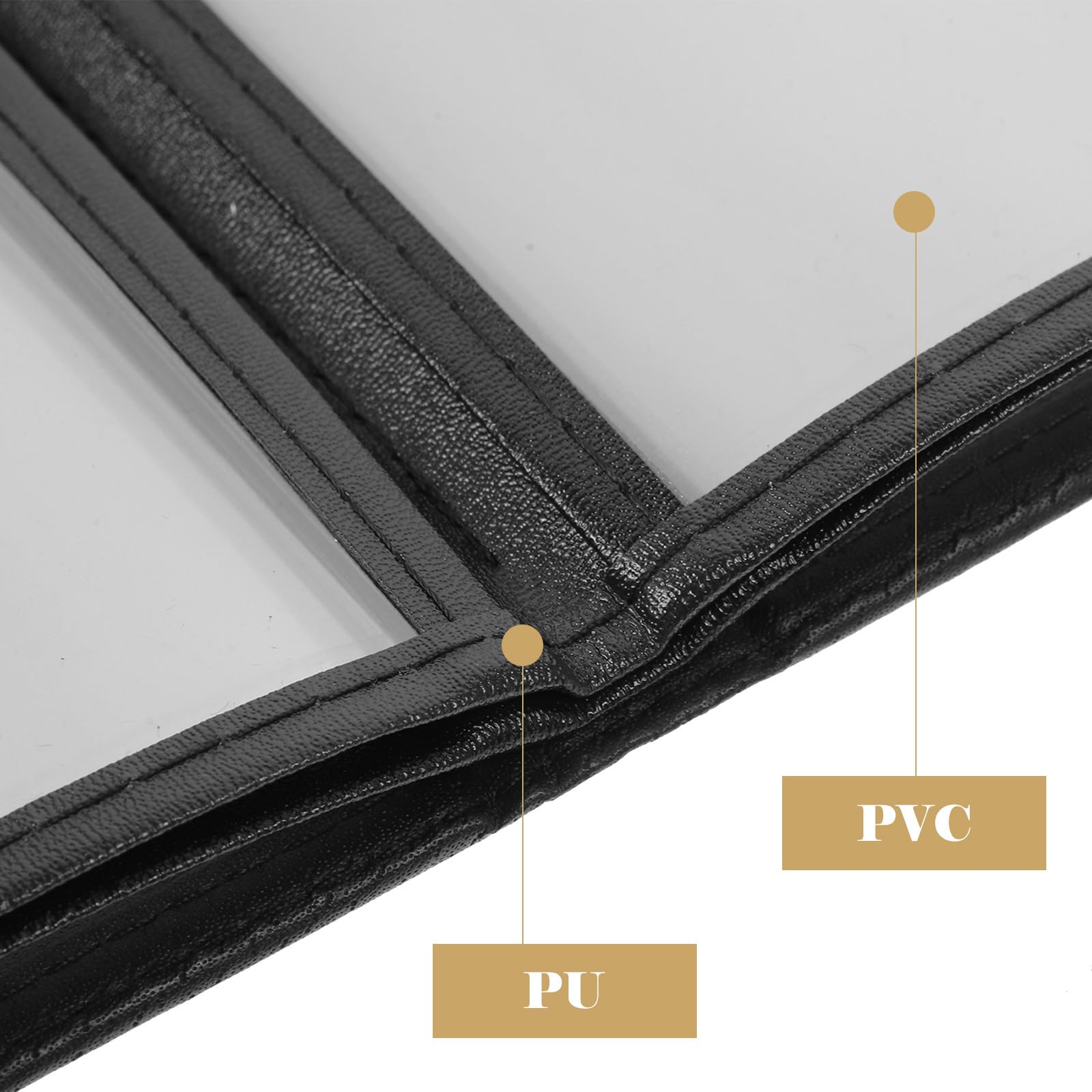 Fundas Limpiar Vistas de 4 8 Clara Fácil y Páginas de Pantalla Menú de Pvc Negro Ideales para Restaurantes y Bares