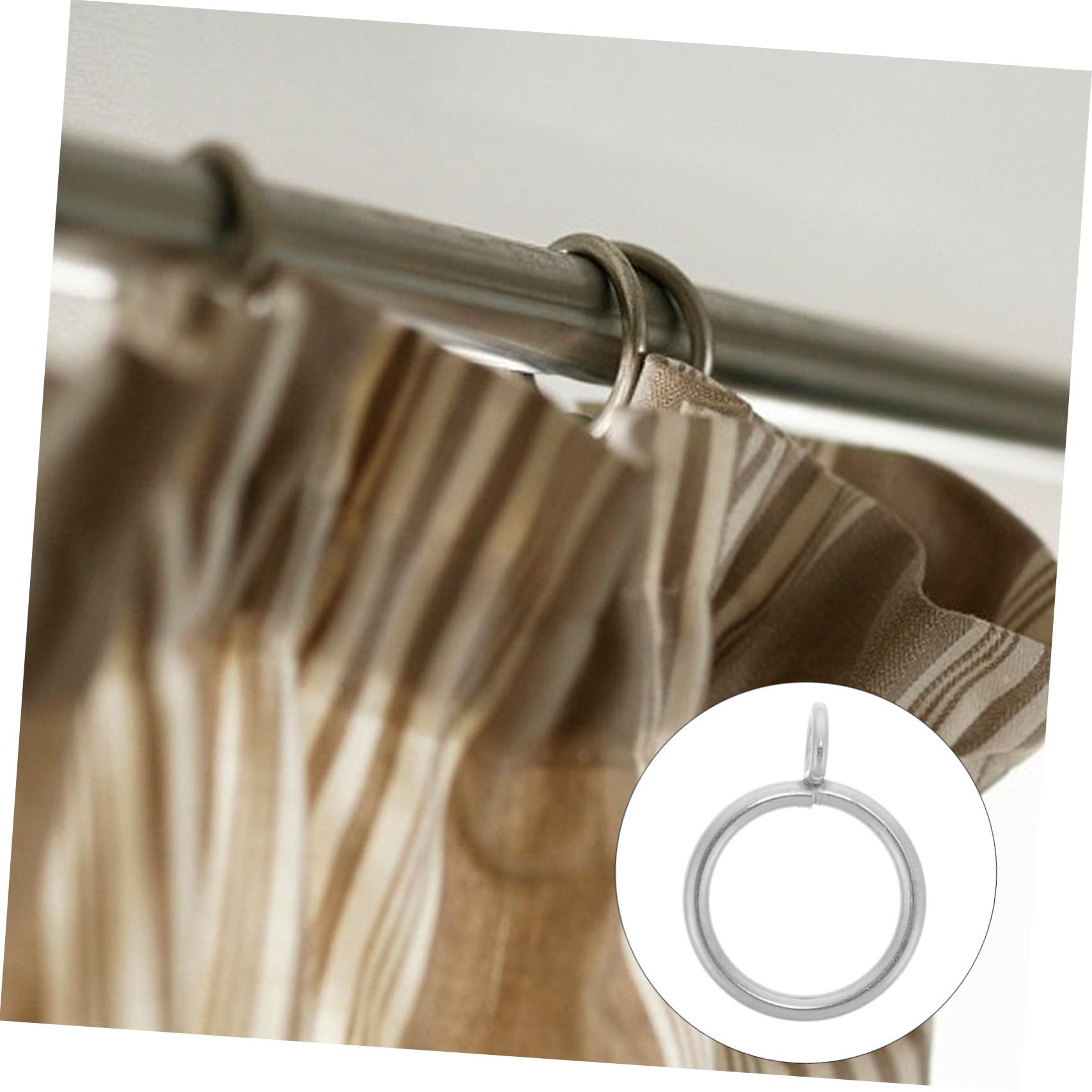 Angoily 50stücke Gardinenringe Runde Vorhangringe Für Duschvorhänge Und Fensterdekoration Einfache Installation Silbernes Design Innenmaß