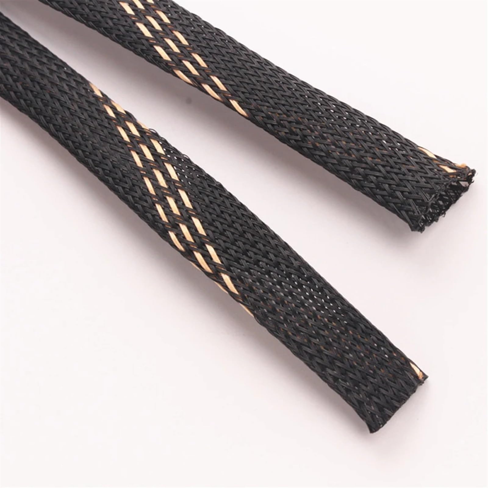 Gaine Cable Manchons tressés isolants 1/5M/10/20M Noir + Or 4/6/8/10/12/15/20/25mm Protection de Fil Câble Gaine tressée hautement Extensible(20mm,20M)
