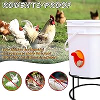 Vista 5 de 2 piezas de soporte de metal para comedero de pollo y regadera resistente con 4 patas, soporte de regadera de agua de pollo de hierro antioxidante