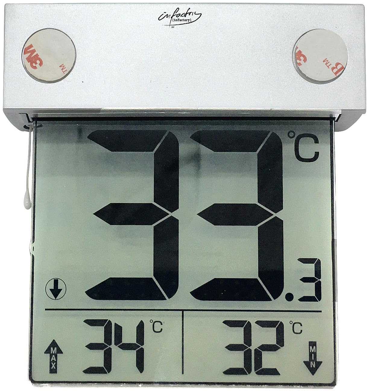 Infactory Thermomètre numérique solaire pour fenêtre