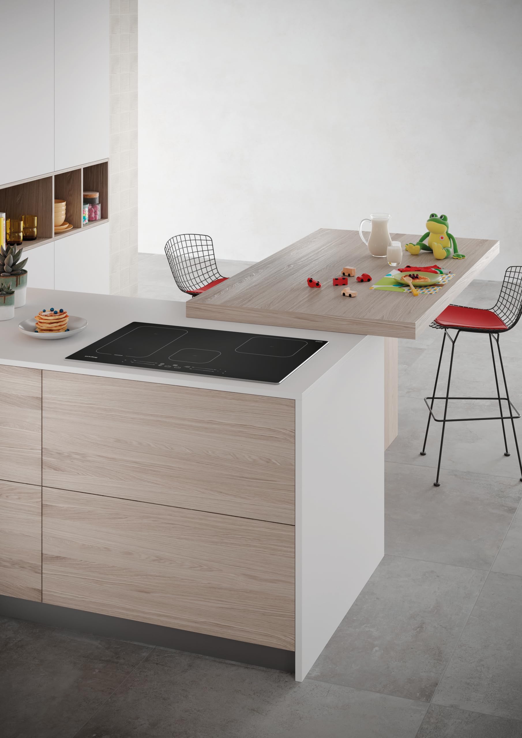 Privileg PC 35S77 AL - Placa de inducción (77 cm, inducción/Flexzone, zona de cocción flexible, seguridad infantil, función automática Push&Go, indicador de calor residual)