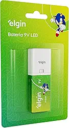 Bateria Alcalina 9v com lanterna LED Azul - Elgin