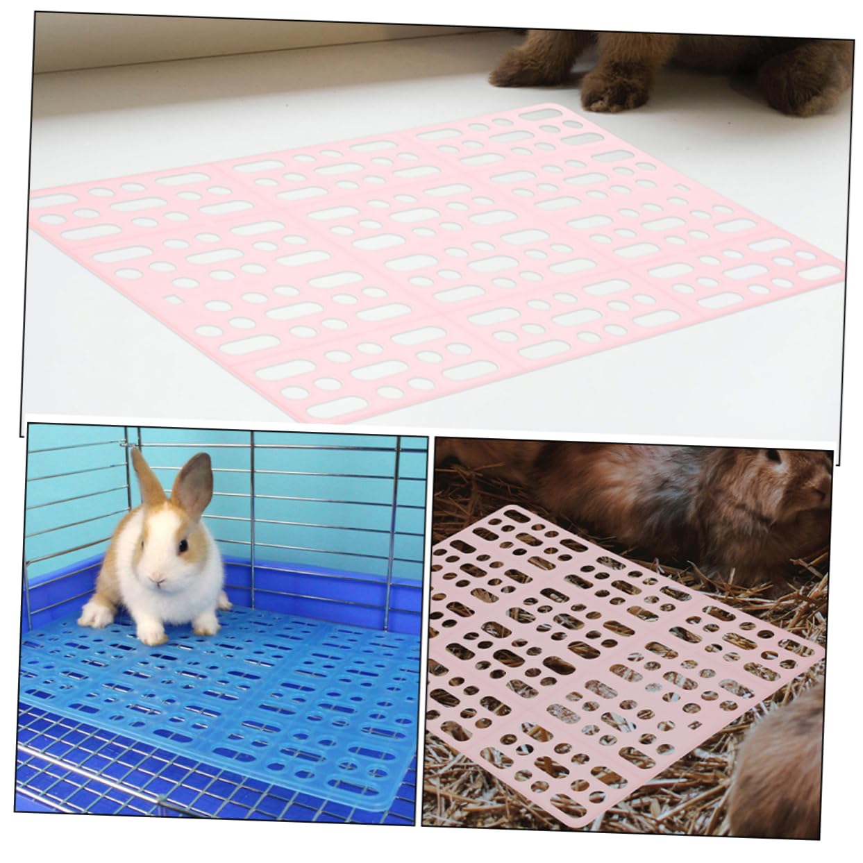 Pack Bodenmatte für Kaninchenkäfige aus Abs Kleintiermatten mit Pfotenschutz Pflegeleicht Passend für Hasenstall Zubehör Draußen 6 Stück