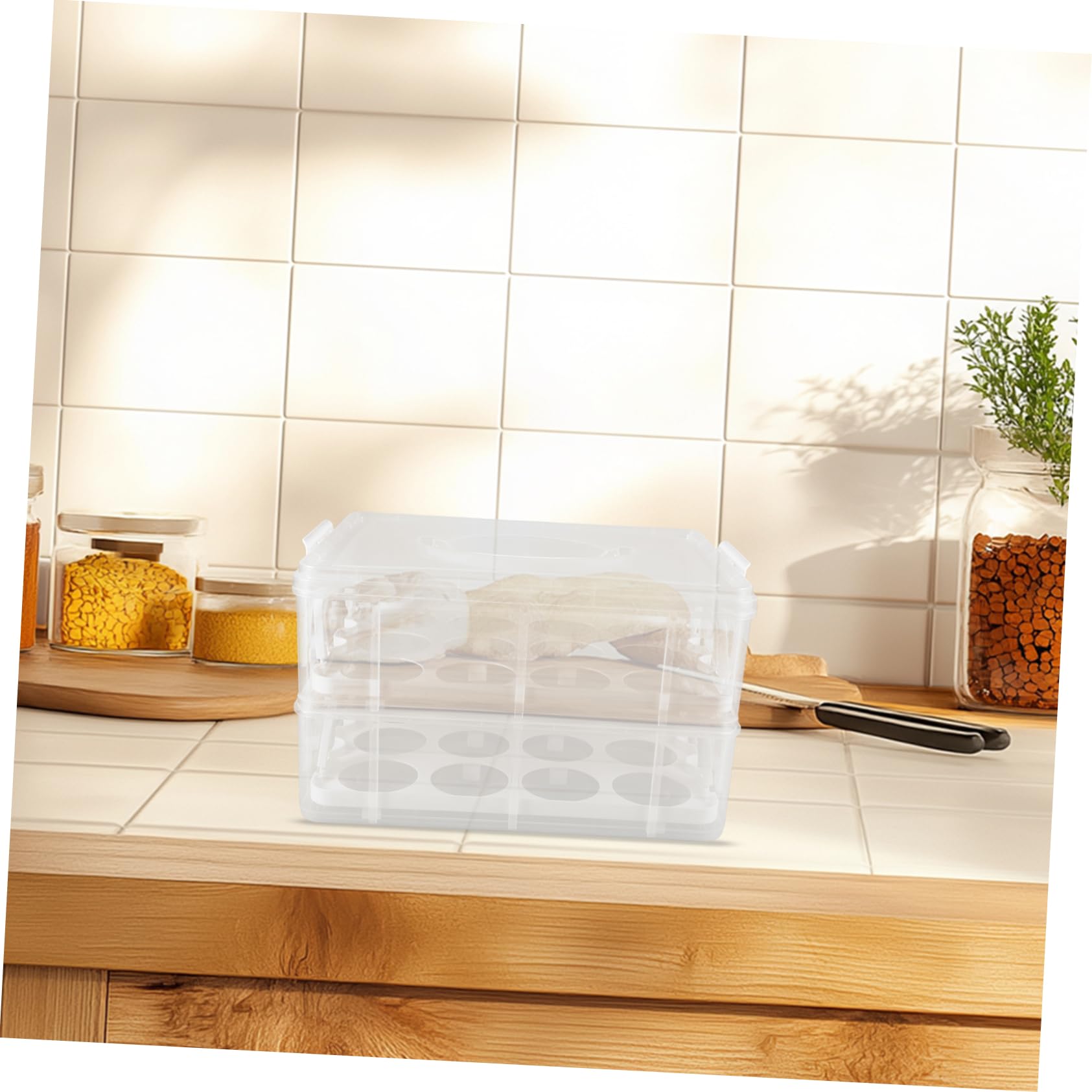 Zerodeko Weiße Kunststoff Dessertbox mit Duallayer Struktur und Transparentem Design Luftdichter Cupcake Transportbehälter für Desserts und Kleine Gegenstände