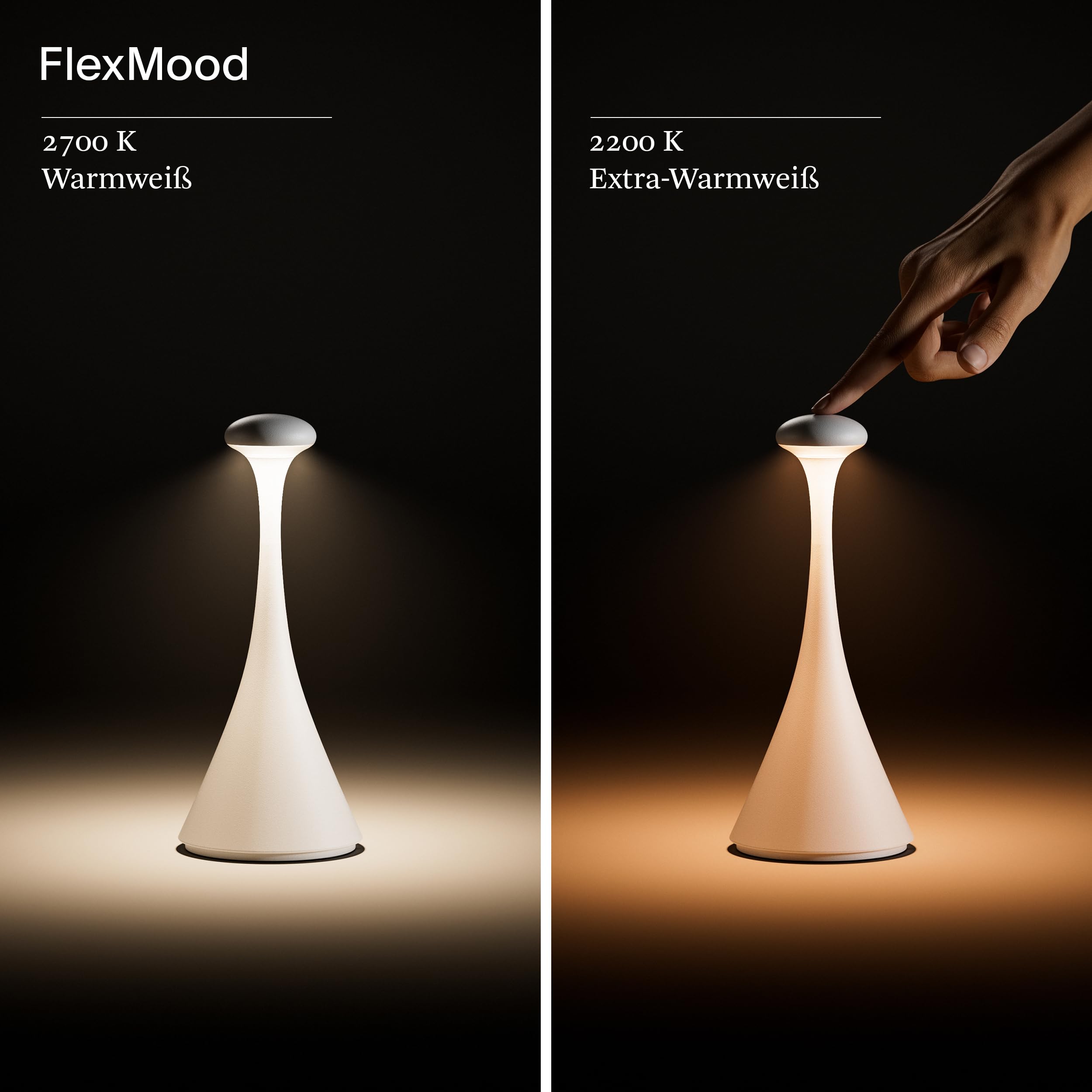 SIGOR Nudrop mini - Dimmbare kleine LED Akku-Tischlampe Indoor & Outdoor, Höhe 21 cm, aufladbar mit easy-connect puk, 7 h Leuchtdauer, salbeigrün