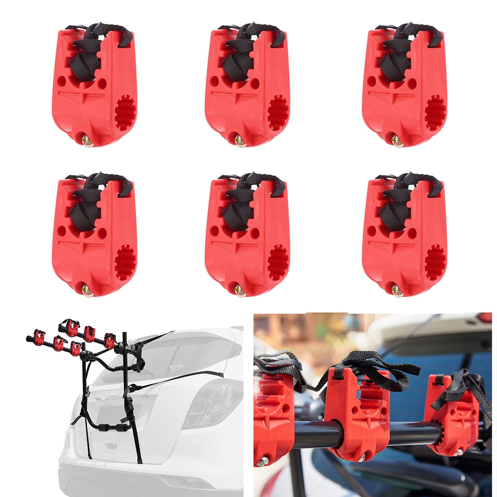 ATMOMO6 PCS/Set Bicycle Bike Hitch Racks 1-1/4"&2" Hitch Mount Carrier Car Racks Accessories, Tie-Down Straps