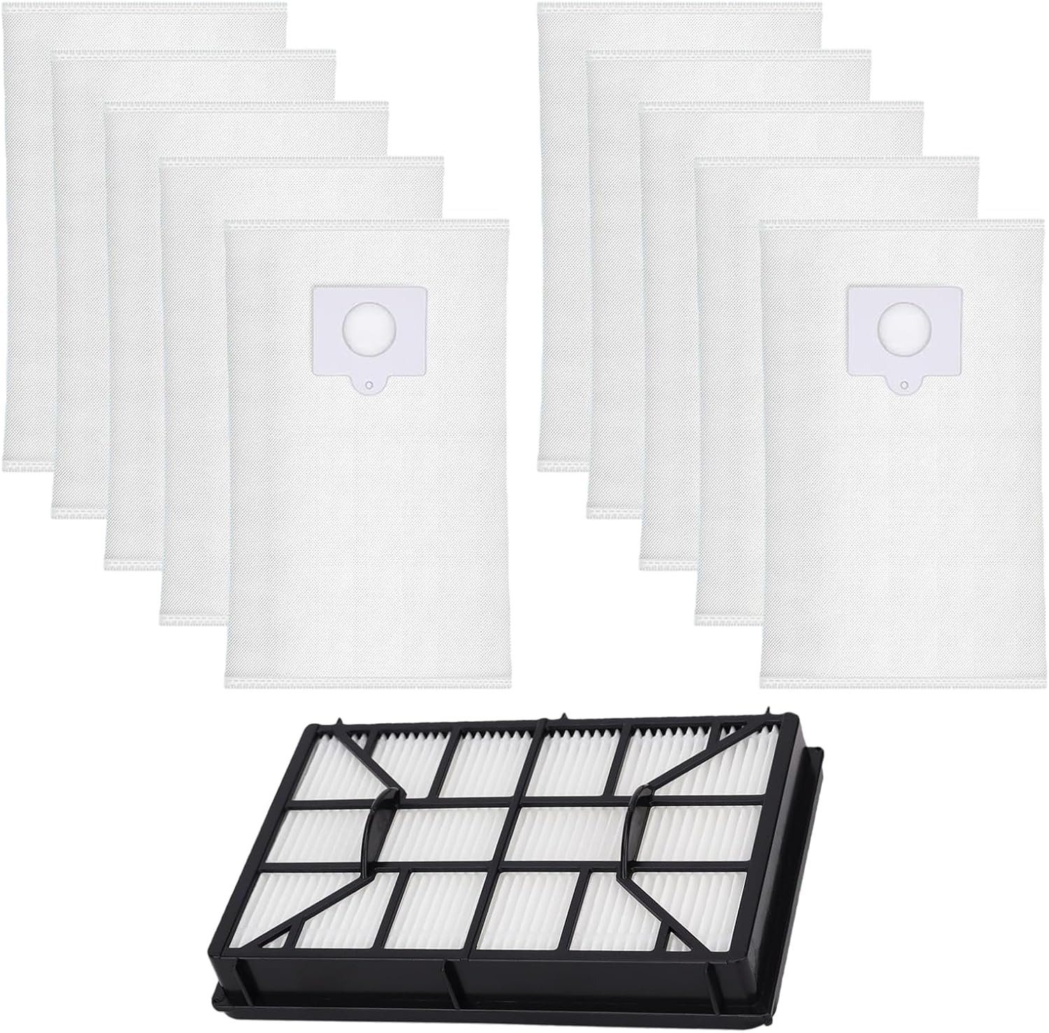 Filter Bags Accessories Kit for Kenmore 600 Series 81615 81614 Canister Vacuum Cleaner Replacement Parts (10 Dust Bags Type Q/C 53292+ 1 HEPA Filter 62731 EF-12)