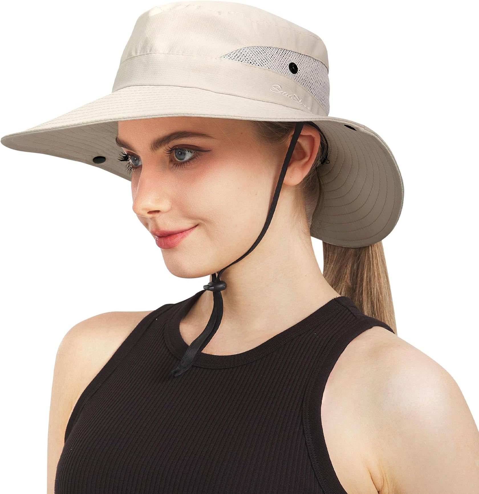 - Ponytail Sun Hats for Women Men Wide Brim UPF 50+ Gifts for Women Fishing & Bucket & Beach Hats