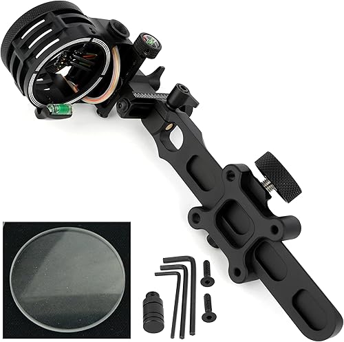 Vista de arco compuesto de 5 pines, universal izquierda/derecha, lente 4X 6X 8X, barra corta/larga, vista de arco ajustable de fibra de 0.019