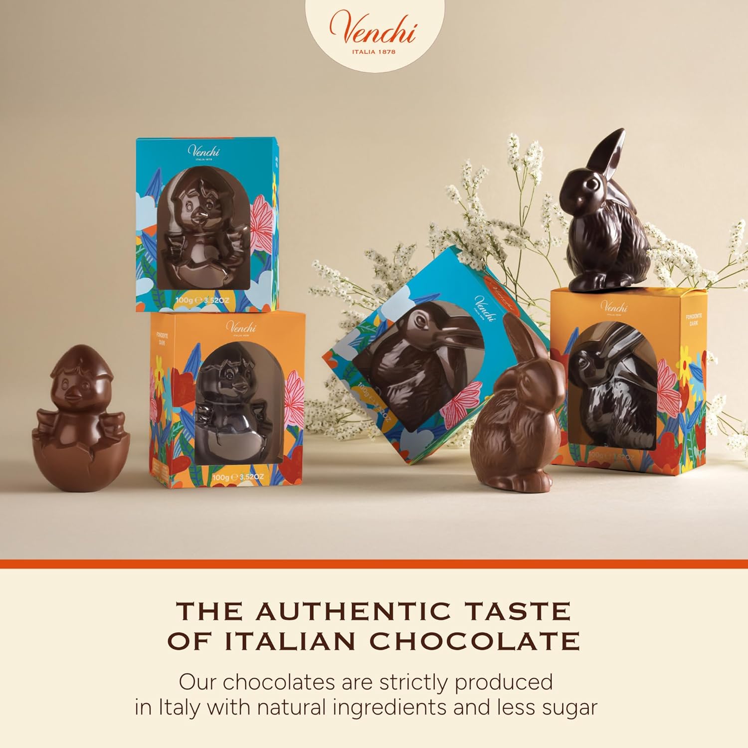 Venchi - Milk Chocolate Bunny, 3.52 Oz, Gluten Free, Venchi Spring Collection, Gift Idea