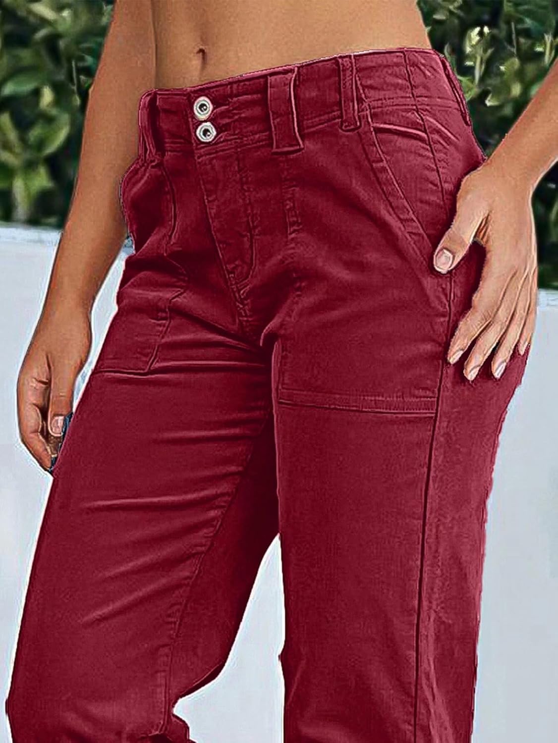 Flamingals Women’s Wide Leg Pants for Women Mid Waist Dress Flare Straight Leg Corduroy Pants Workout Jeans Trendy