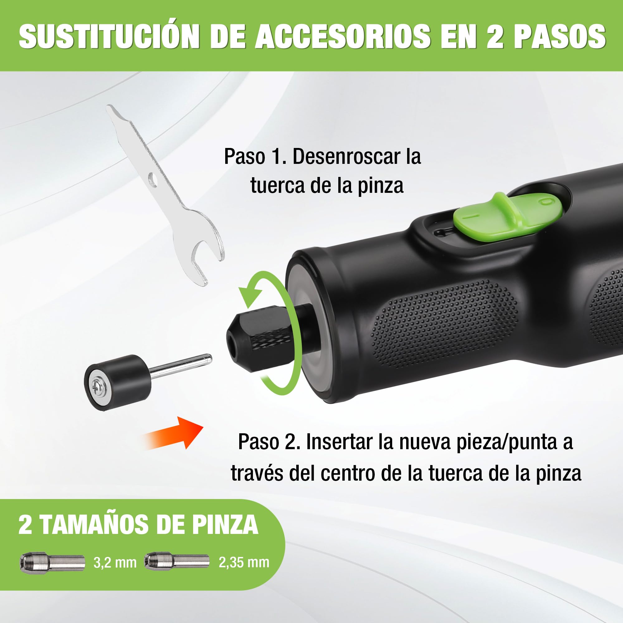 WORKPRO Amoladora Inalámbrica 7,2V, Multiherramienta con 117 Accesorios, Herramienta Rotativa con 6 Velocidades Variables 30000 RPM, Bolsa de Almacenamiento, para Cortar, Esmerilar, Grabar, Perforar | Herramienta Rotativa con 6 Velocidades Variables 30000