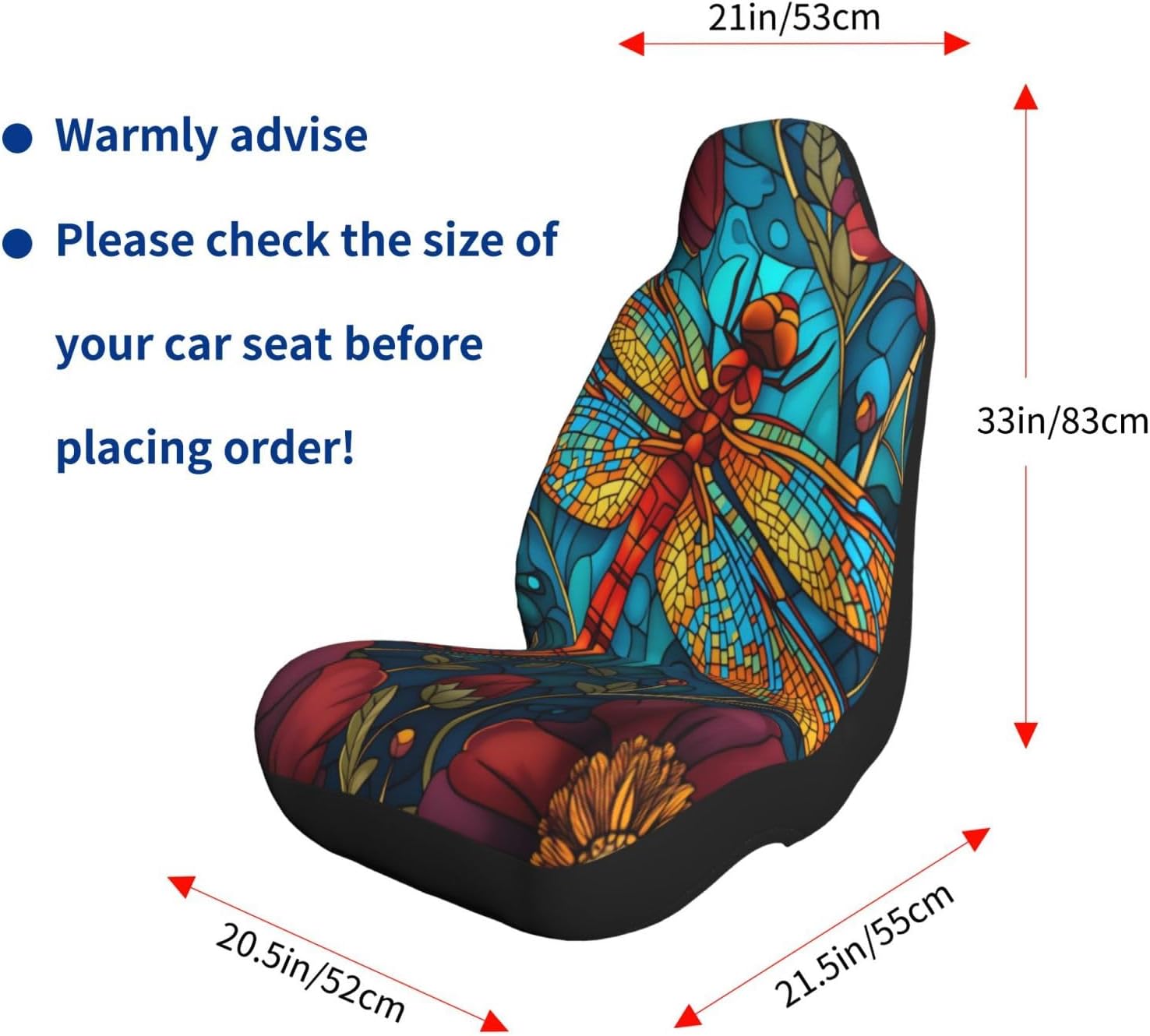 Retro Dragonfly Floral Car Seat Covers Universal Auto Seat Cushion Protector Automotive Interior Decoration for Cars SUV Truck Sedan