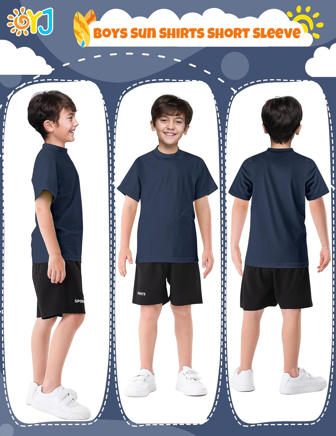 Boys Rash Guard Short Sleeve Swim Shirt UPF+ 50 Rashguard for Toddler Teens Water Sun Shirts Swim Wear Quick Dry - Image 5