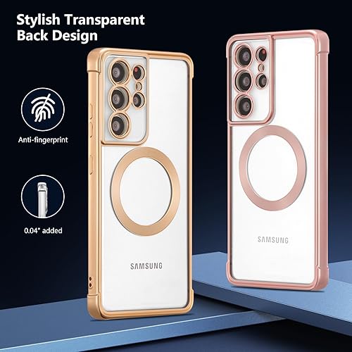 Miniatura 5 de RALEAVO Funda magnética para Samsung Galaxy S21 Ultra Clear compatible con Magsafe y protección contra caídas de grado militar, transparente, a