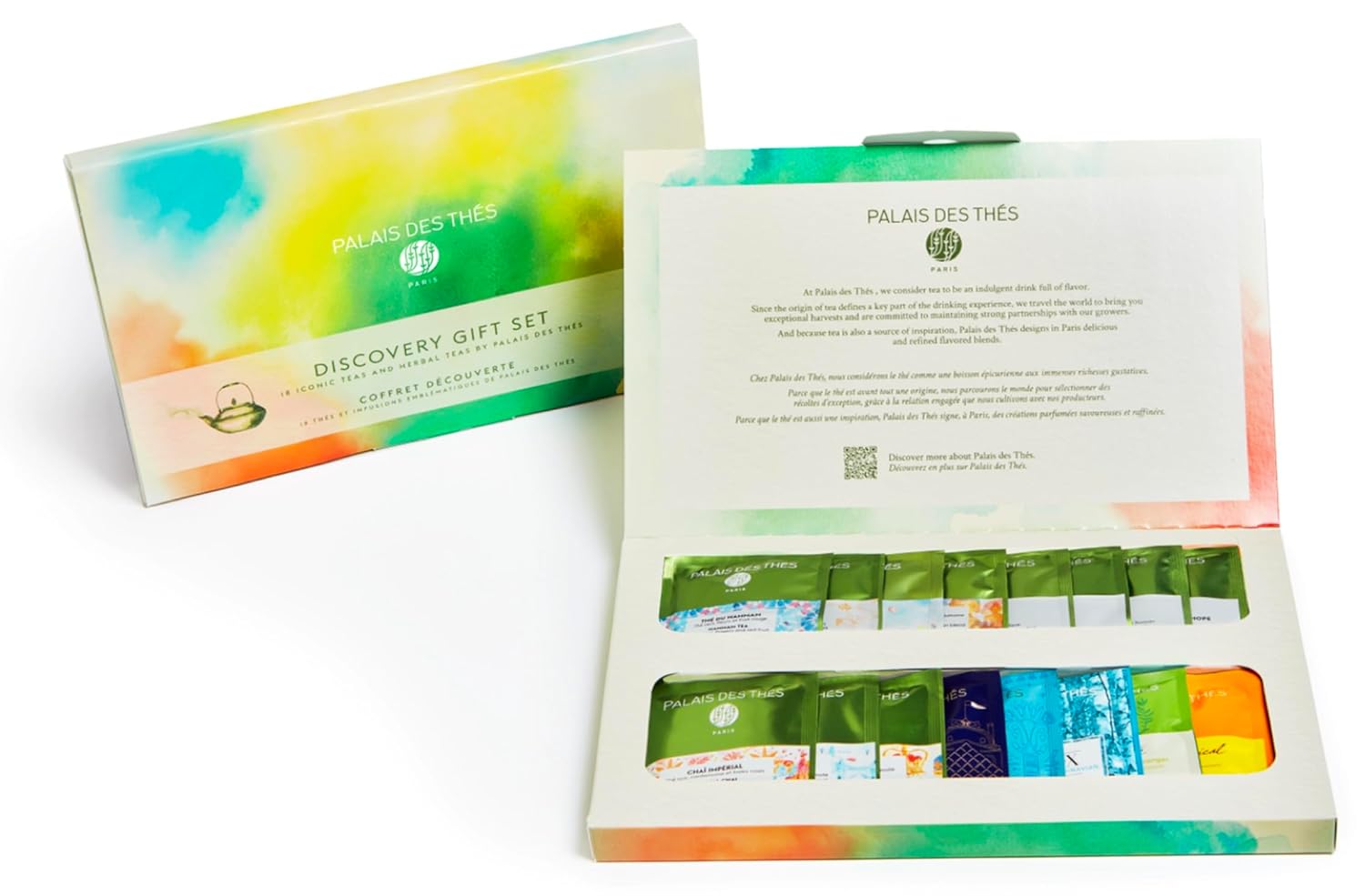 Palais des Thés - Discovery Gift Set Box with Flavored Teas - Organic Selection of Premium Tea Bags, Serves 18 Cups