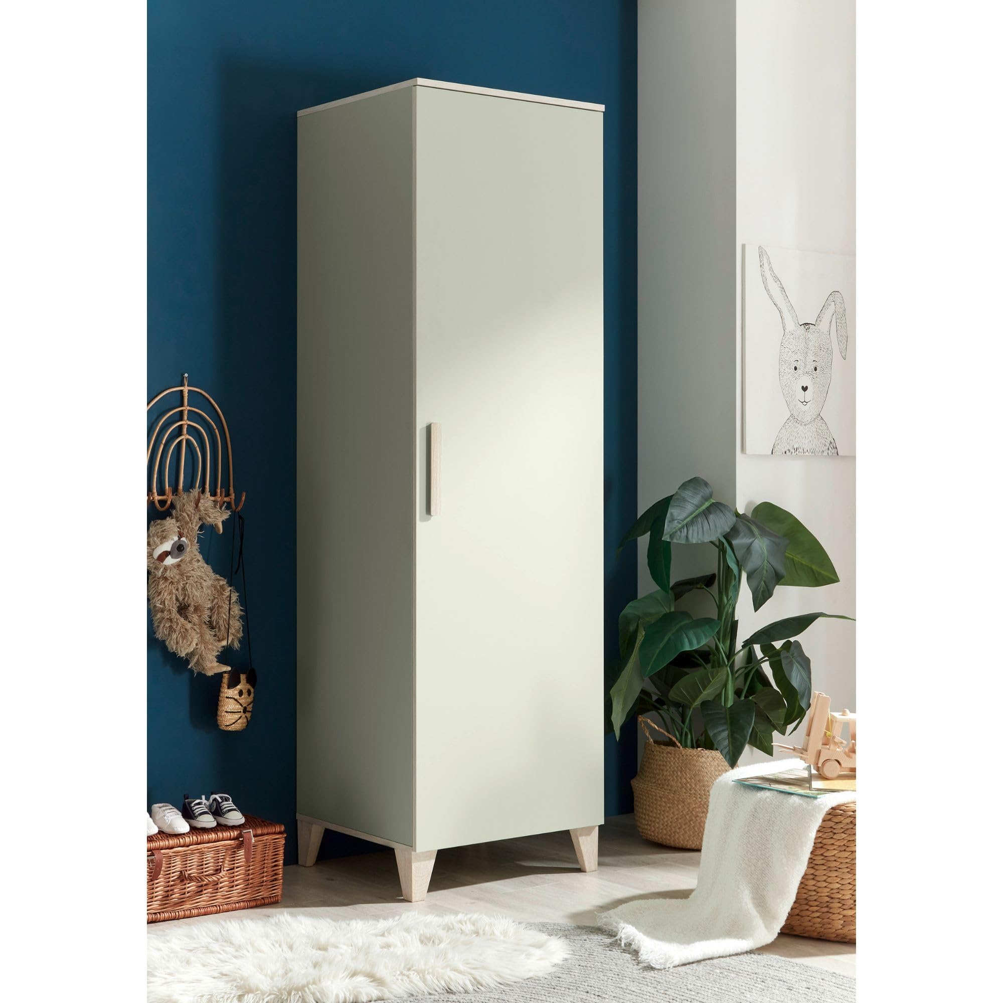 Stella Trading Prizzi Complet Aspect Ensemble de Meubles pour Chambre 3 pièces composé d'une Armoire, d'un lit de bébé et d'une Commode à Langer, Bois, Vert Pastel/Aurum, Komplett-Set