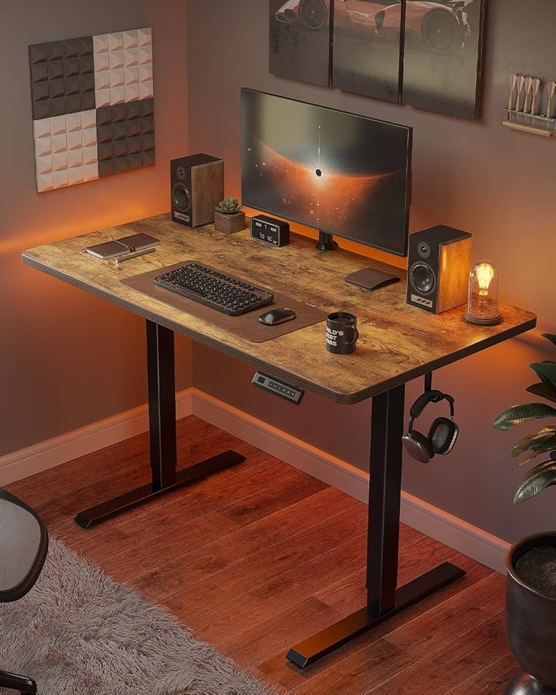 Amazon | FEZIBO 電動 昇降デスク 一枚板 幅80cm オフィスワーク